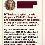 My Husband Emptied Our College Fund But My Twins Had Already Trapped Him enjoy your reading…