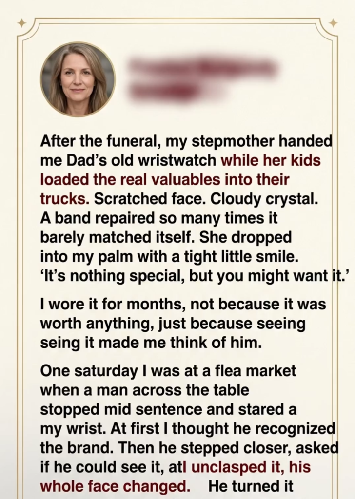 The Secret Inscription On My Father’s Watch Revealed My Stepmother’s Hidden Debt enjoy your reading😘