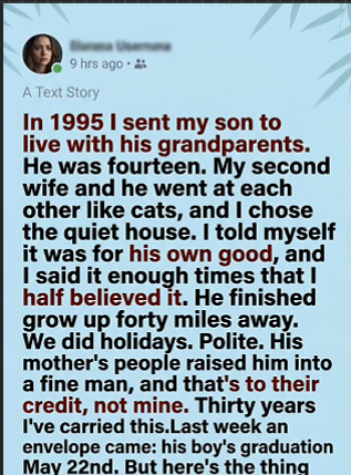 He abandoned his son 30 years ago, believing distance would solve everything. Then one handwritten note—just four words—gave him the chance to rewrite the ending. ❤️ Sometimes it’s never too late to become the parent you should have been.