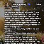 My Husband Vanished Without a Trace When Our Son Was Only 8 Years Old…